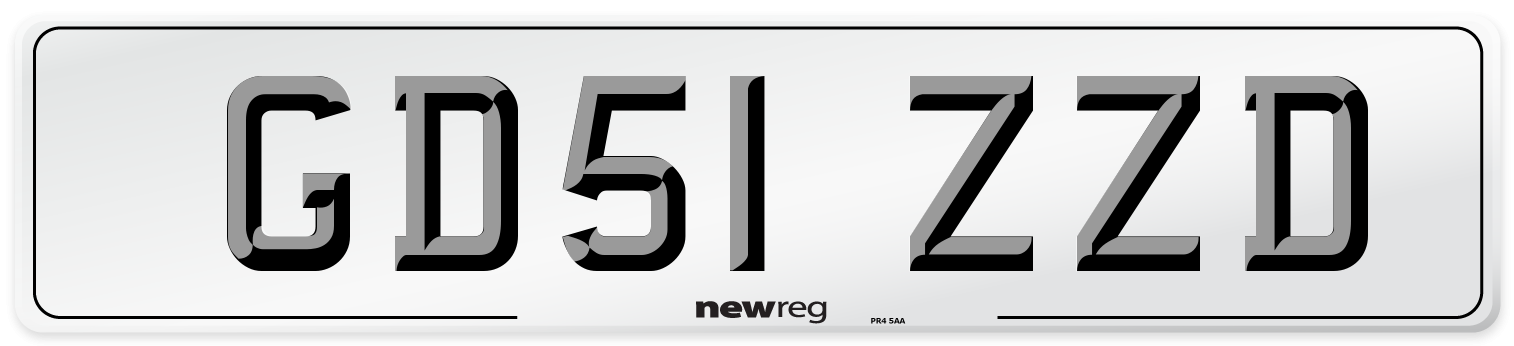 GD51 ZZD Number Plate from New Reg